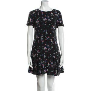Sezane black silk floral mini dress M US 8 FR 40